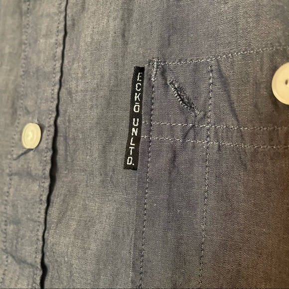 Eckō Unltd. Short Sleeve button down, Grey Blue, Size M - Picture 6 of 6